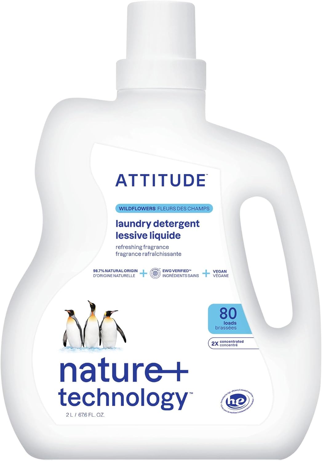 ATTITUDE Liquid Laundry Detergent - 80 Loads Wildflowers Scent