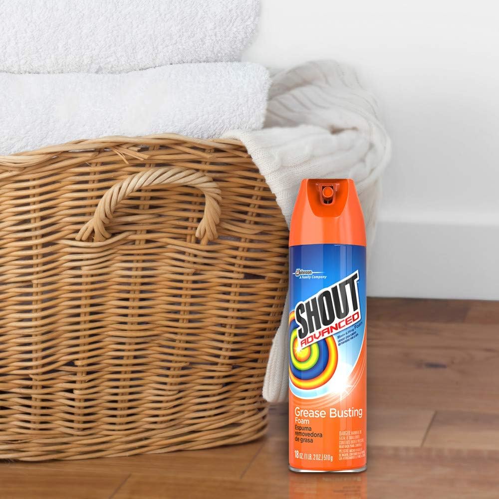 Shout Advanced Grease Busting Foam Stain Remover 18oz Can
