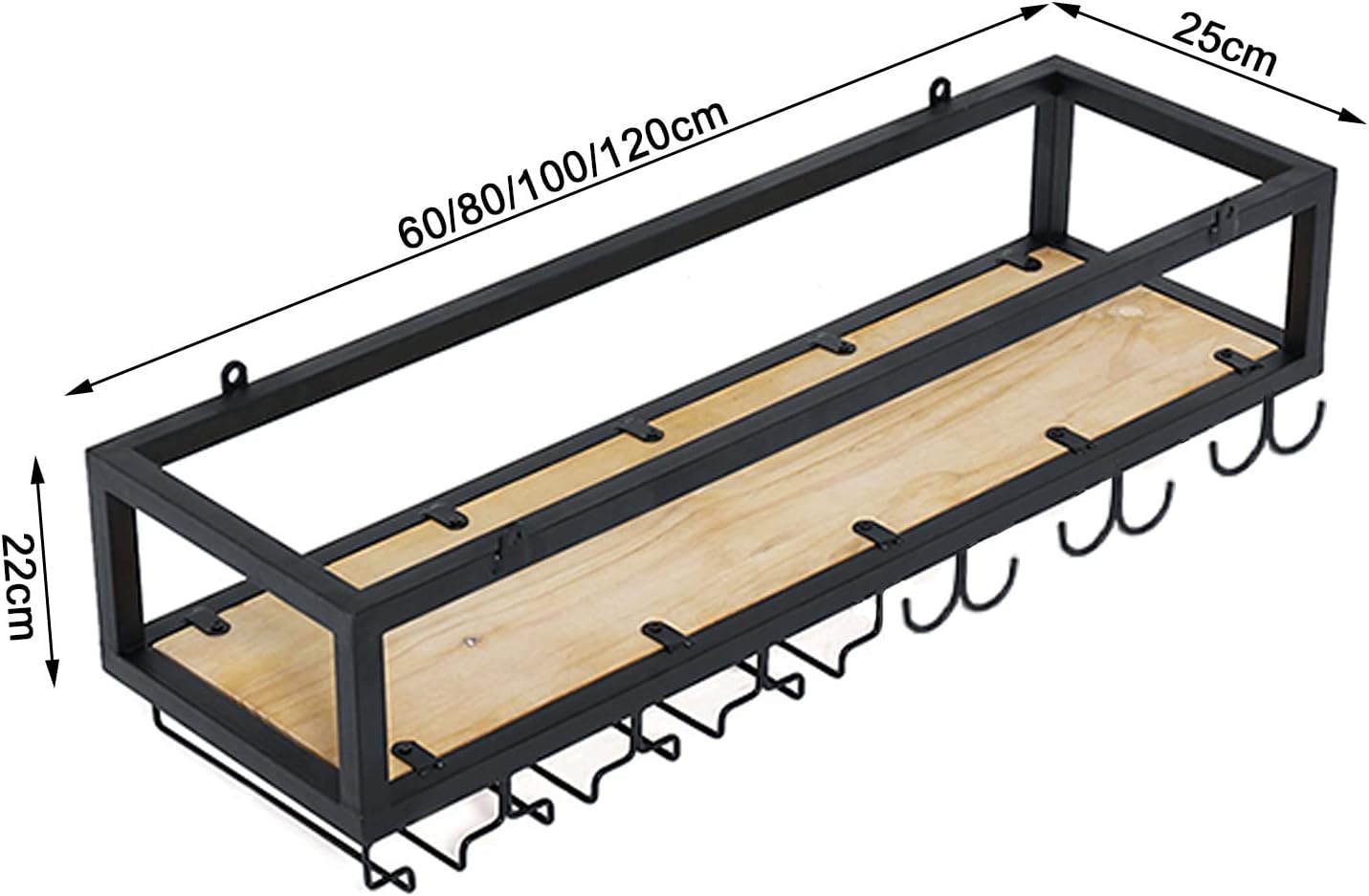 Adjustable Ceiling Wine Shelf with Glass Durable Metal Stand Wall-Mounted Organizer