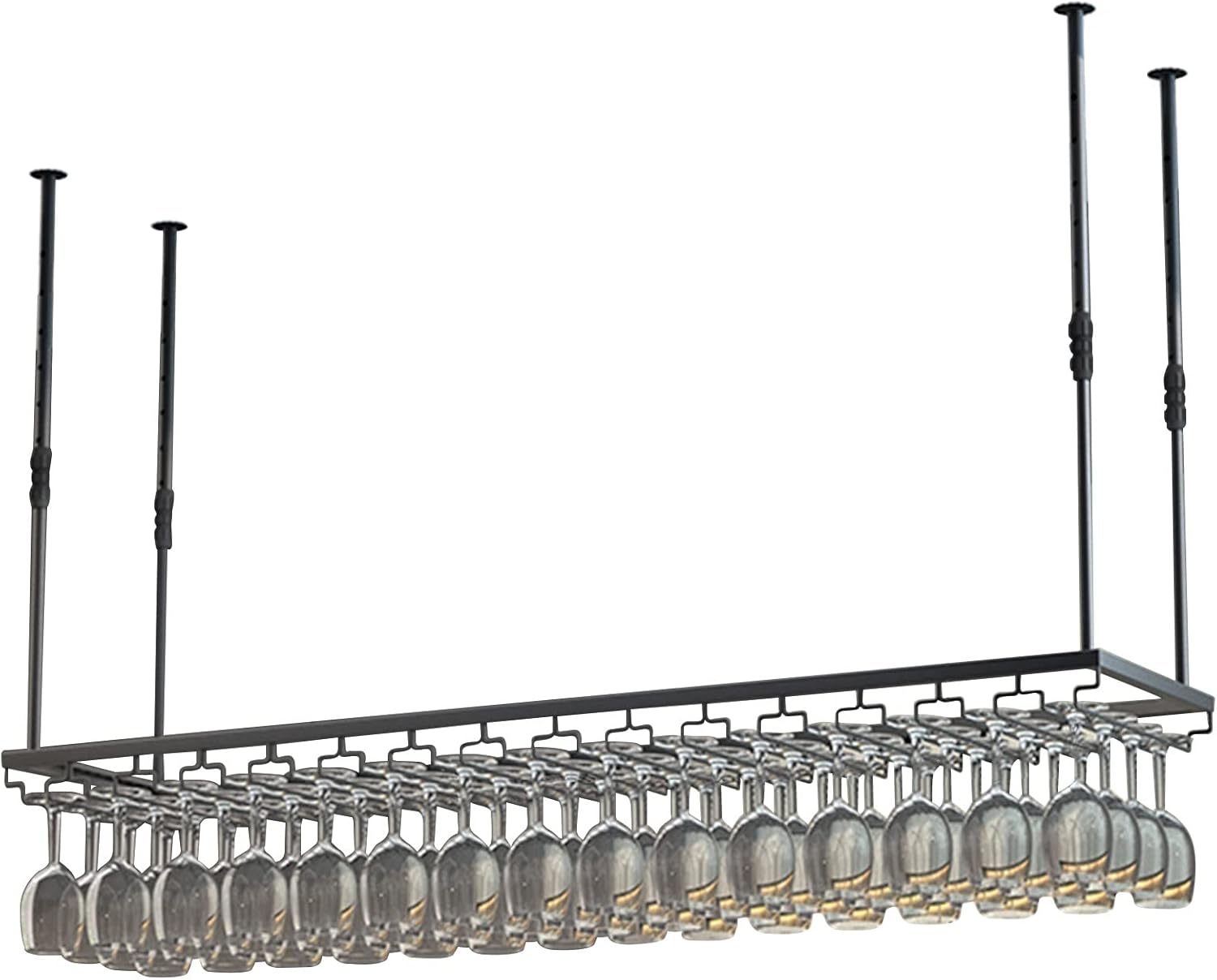 Suuim Wine Rack - Black Metal Hanging Glass Holder