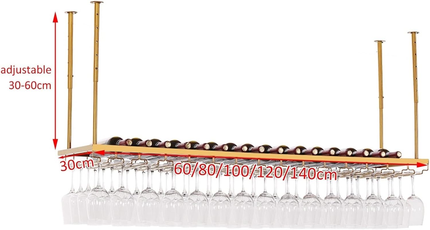 Suuim Adjustable Wine Glass Holder with Storage