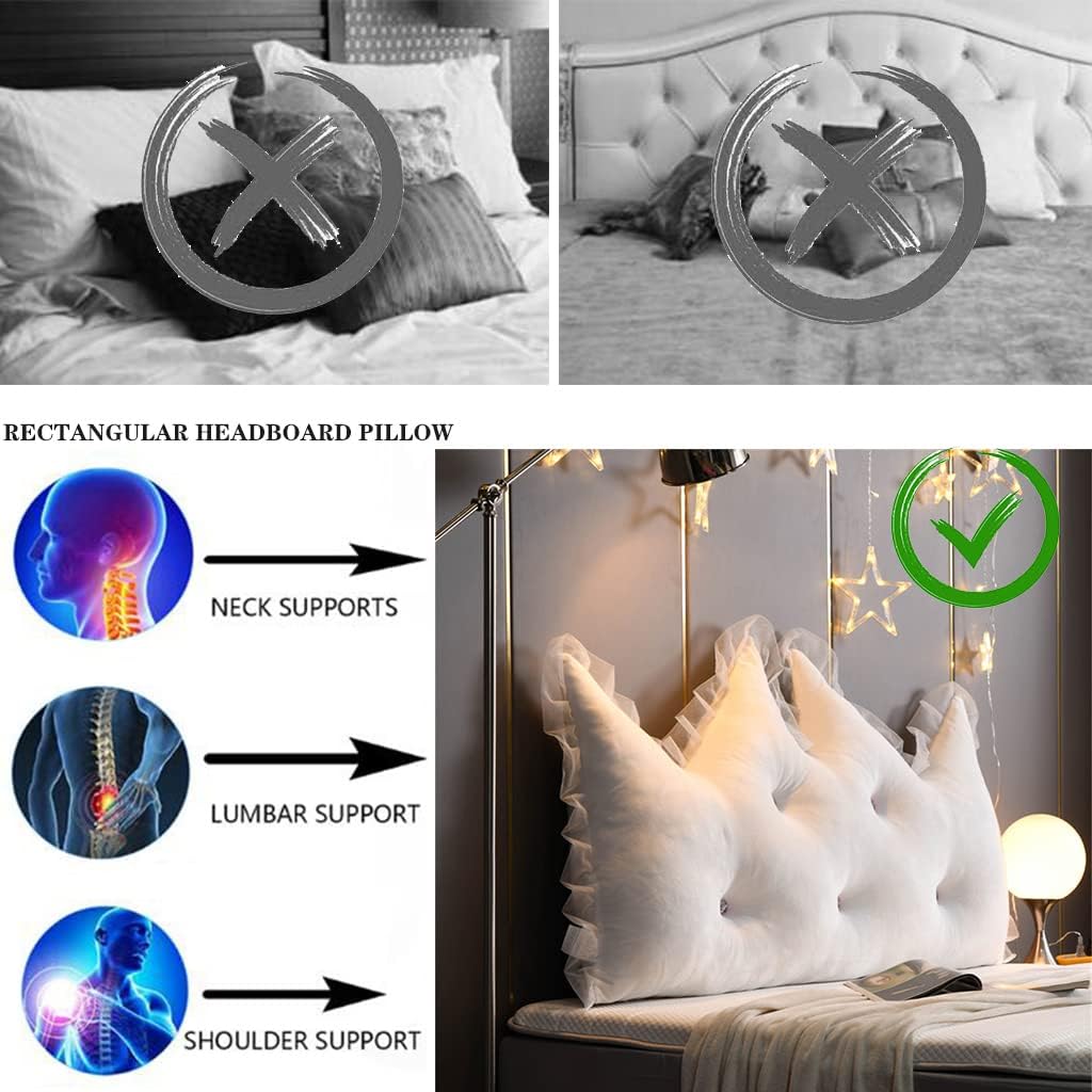 ZZYK Reading Bed Pillow Large Bolster Fleece Cushion 1