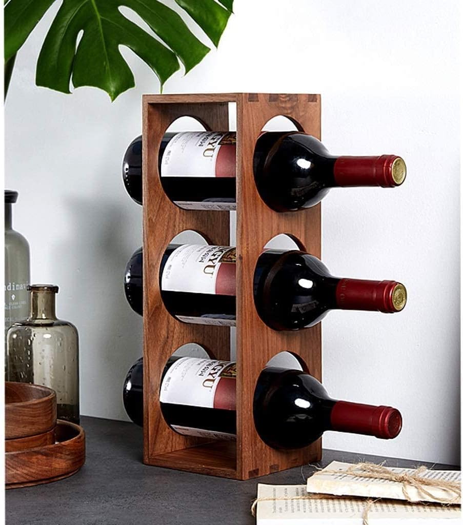 Freestanding Wooden Wine Rack Desktop Storage Stand