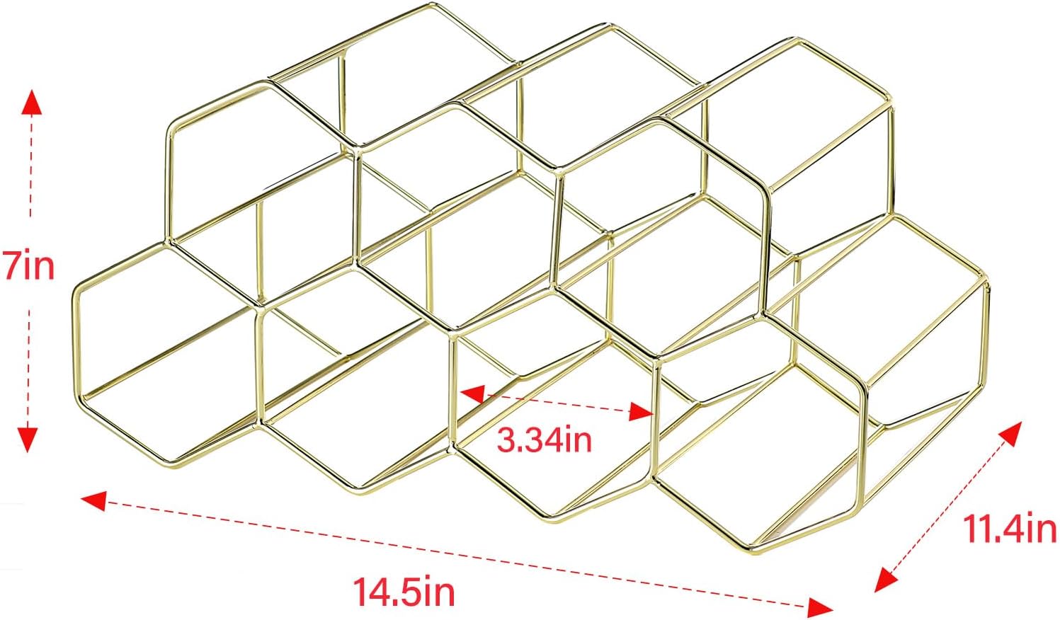 Drincarier 9 Bottle Countertop Wine Rack - Gold Metal 2 Tier