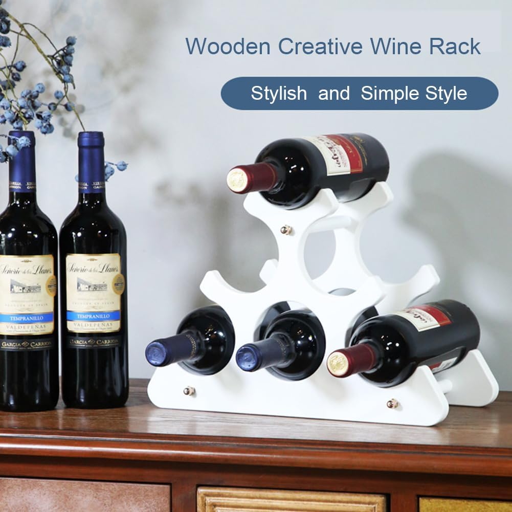 NumRise 6 Bottle Countertop Wine Rack White