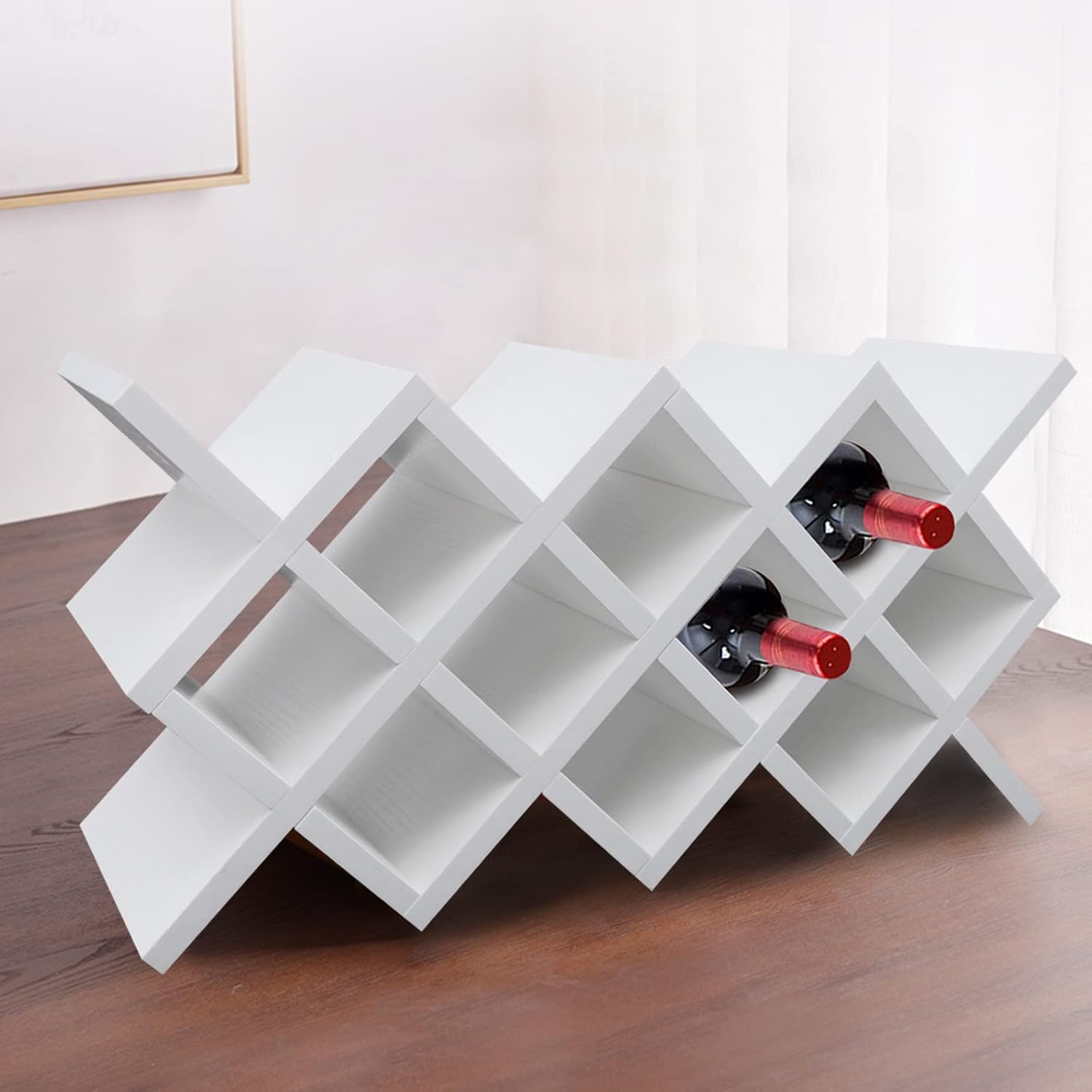 Delianty Wine Rack with Diamond Shape Holder for Kitchen Bar