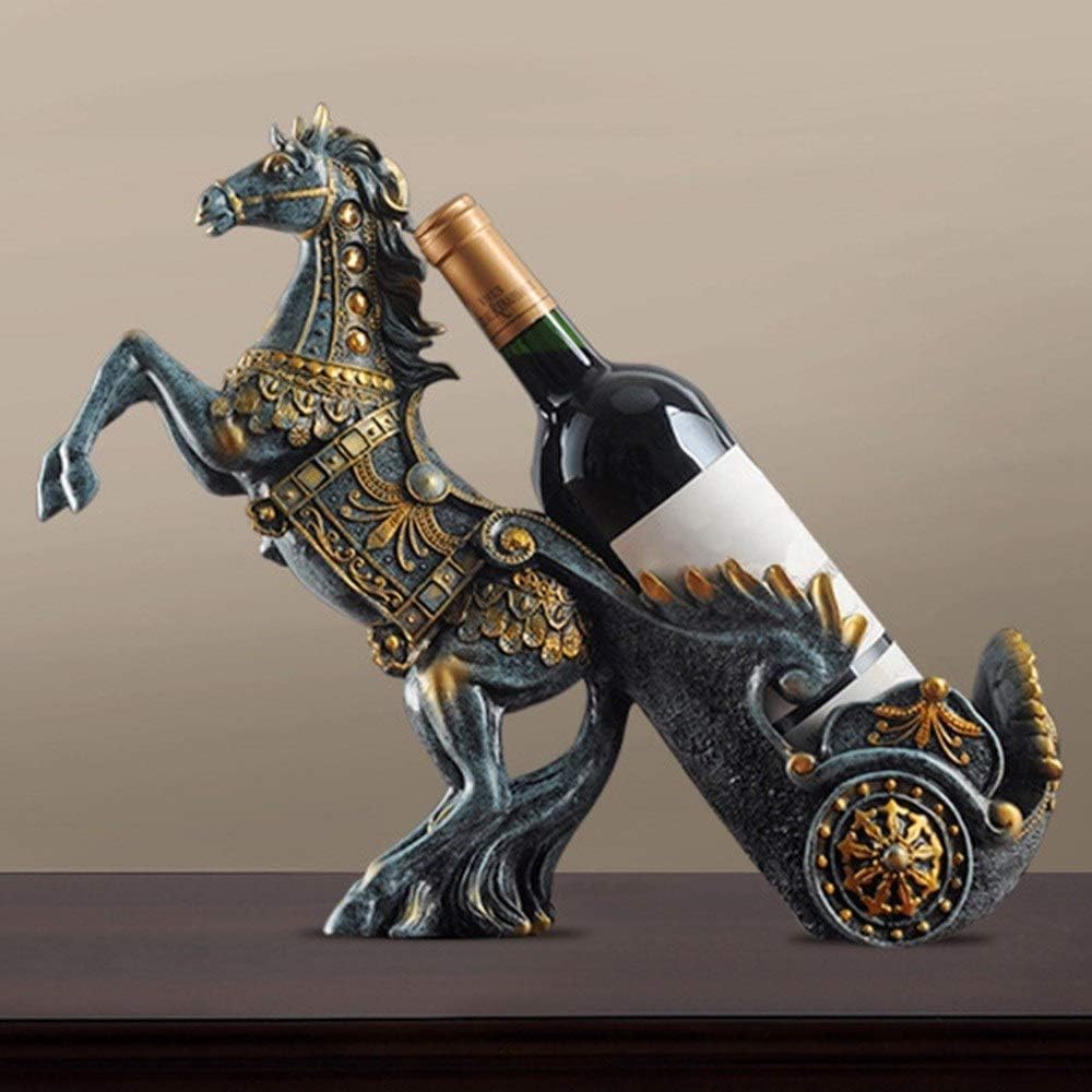 Pkfinrd Blue Resin Wine Rack Animal Shape Decor