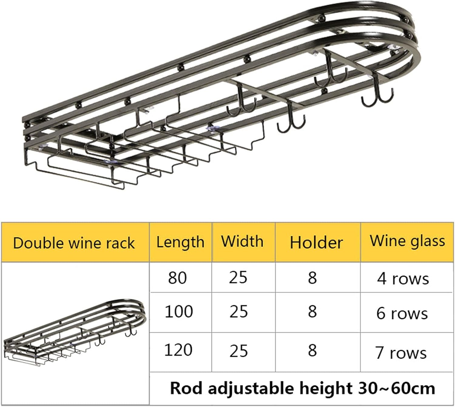 CGF Wall Mounted Wine Rack with Glass Holder