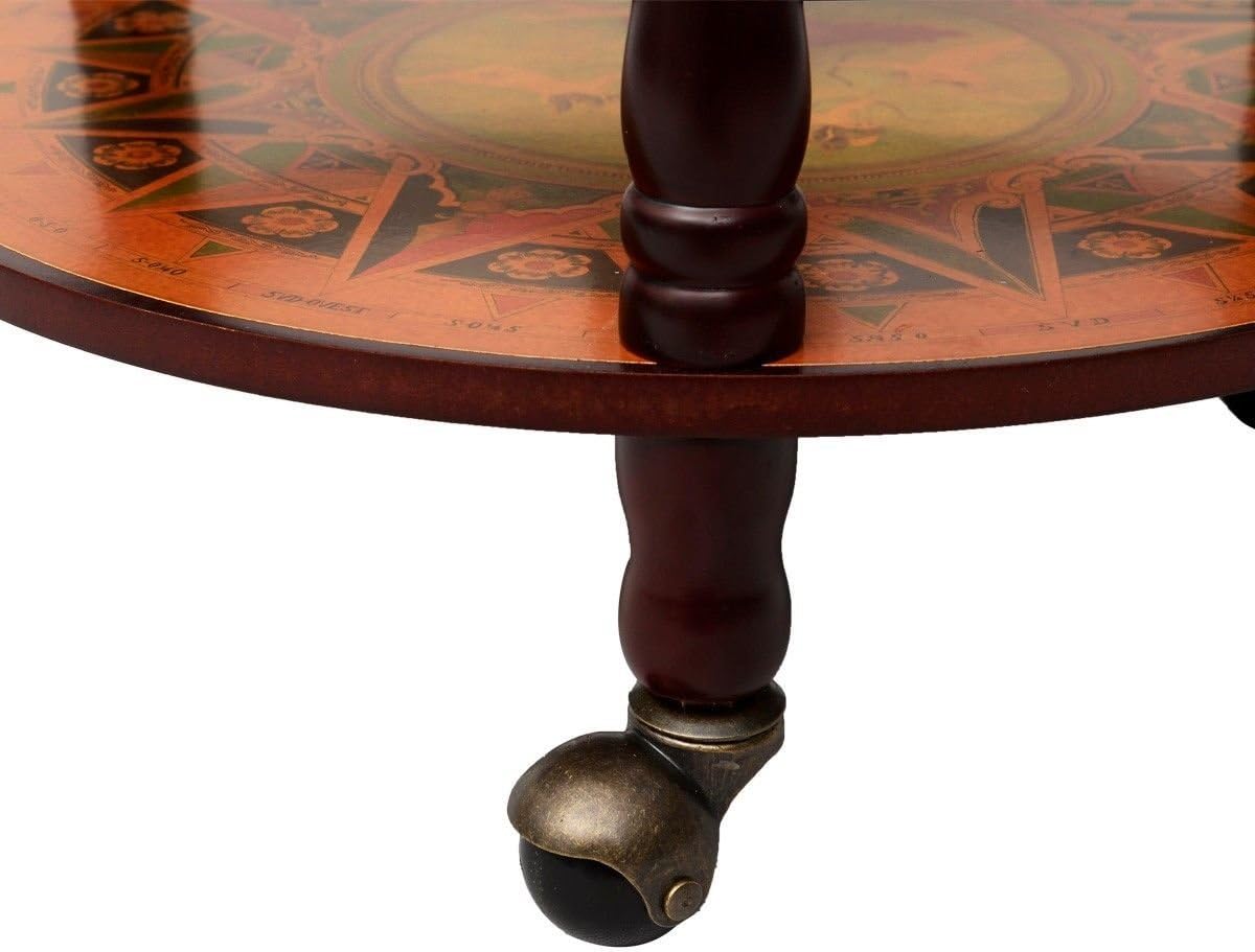 36 Inch Retro Globe Bar Cabinet with Wheels