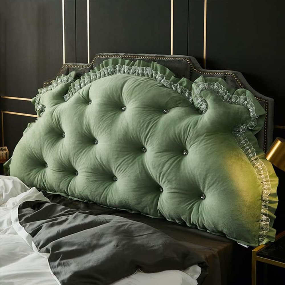 ZZYK Fleece Reading Pillow Large Bolster Headboard Support Cushion Green 59150cm