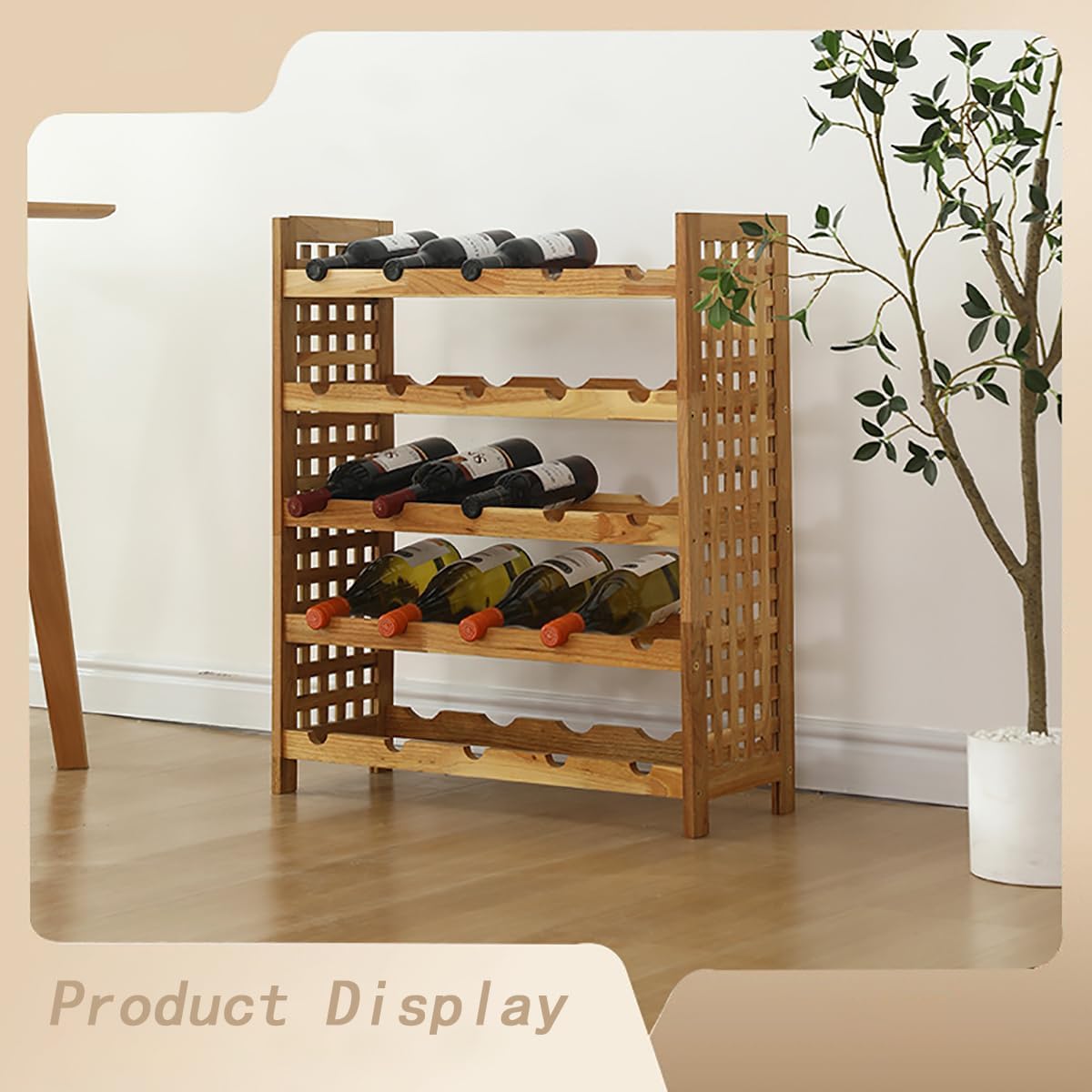 Bakufu 4-Layer Wine Rack for Kitchen and Living Room