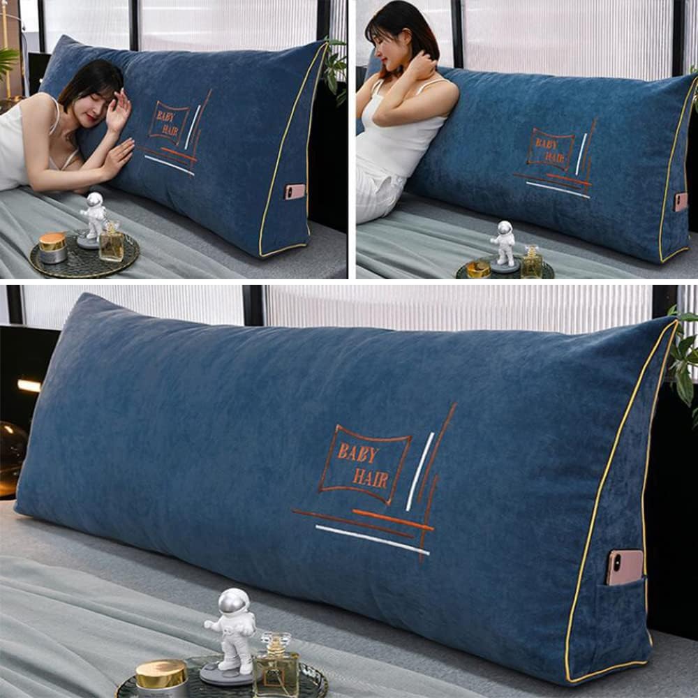 ZZYK Large Triangular Reading Pillow Blue 59150cm