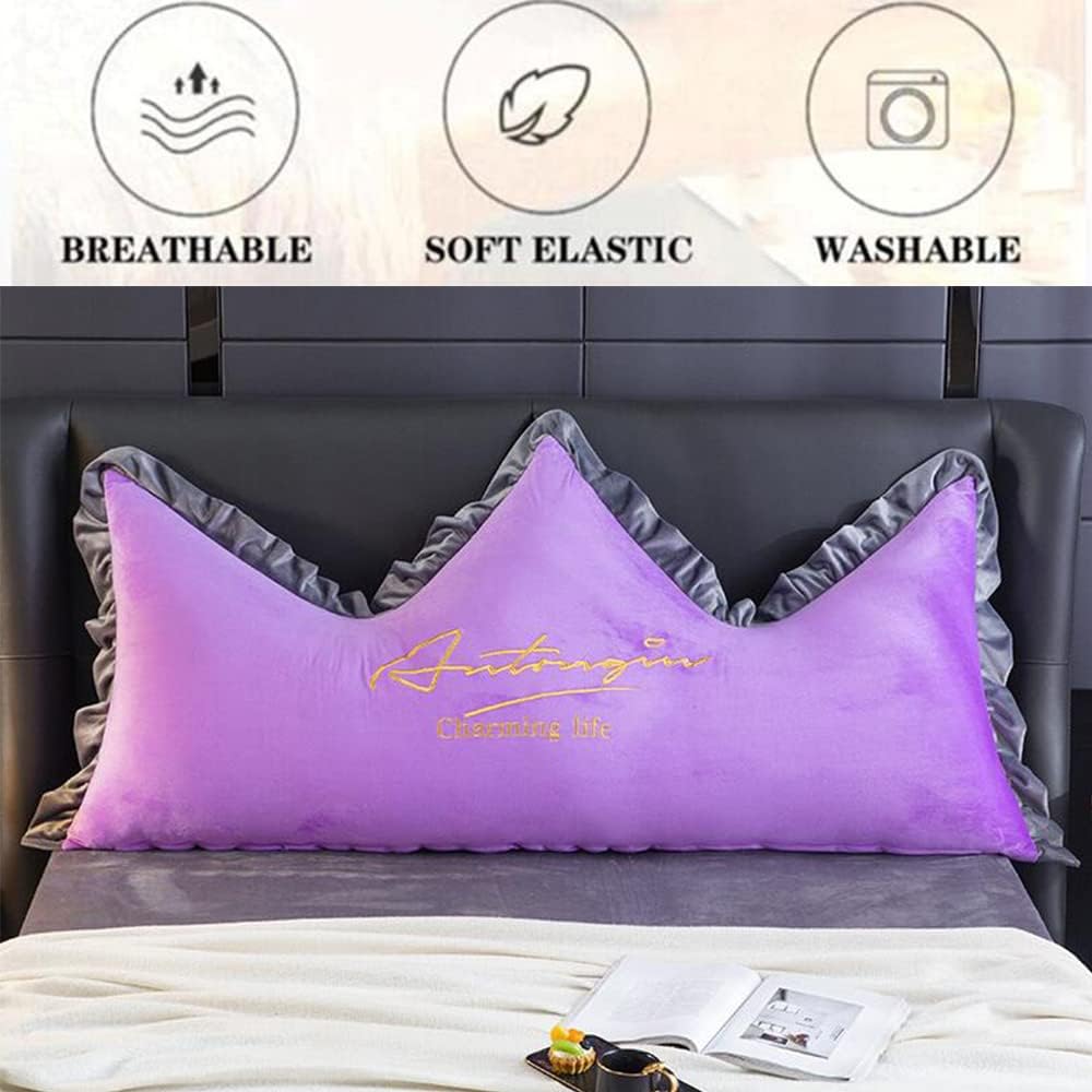 ZZYK Fleece Headboard Reading Pillow 47 Purple