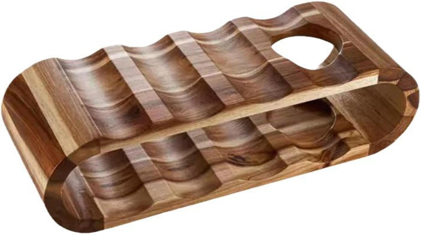 NIBHZ Double-Layer Bamboo Wine Rack for Home Kitchen