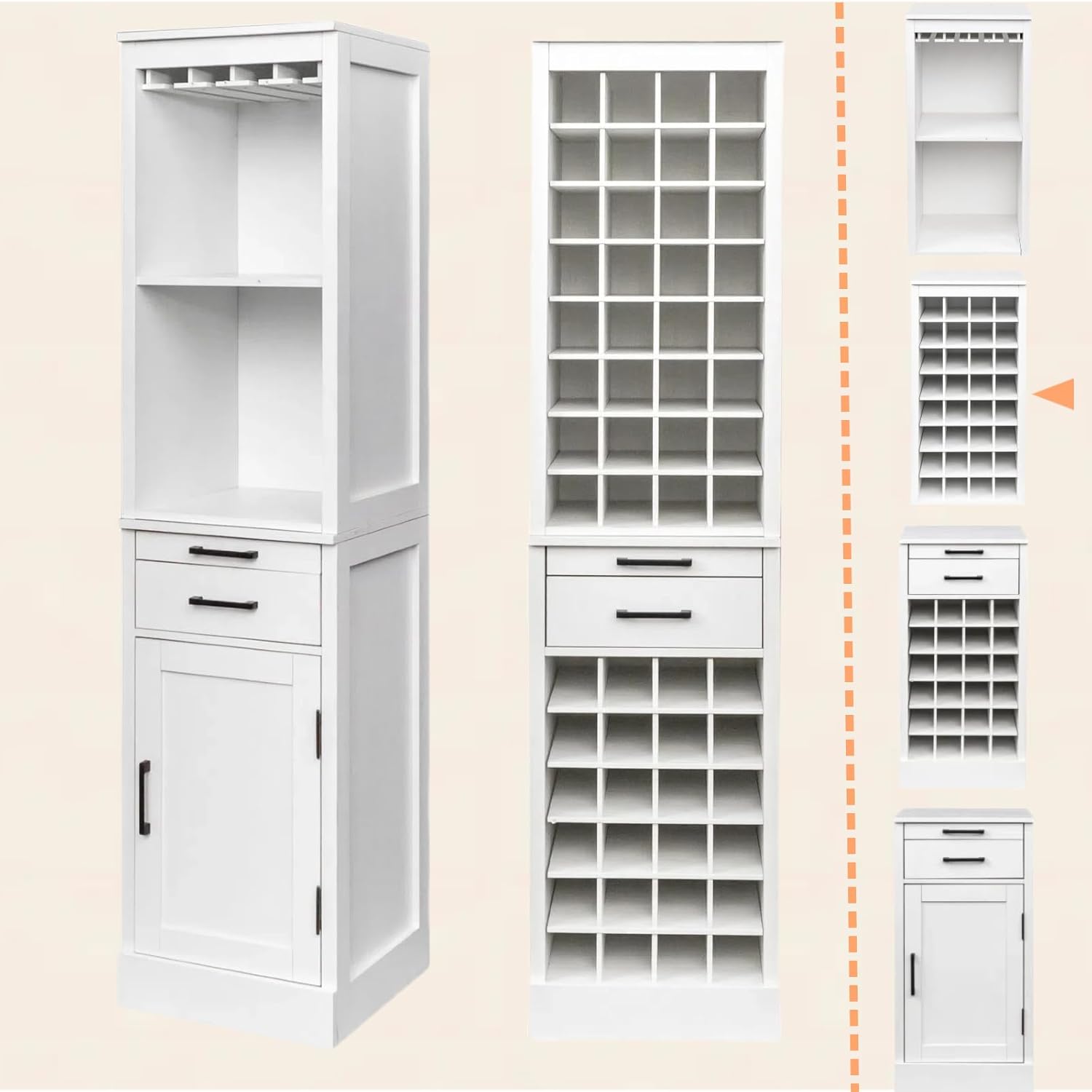 WERSMT 8-Tier Wine Rack Free Standing Floor