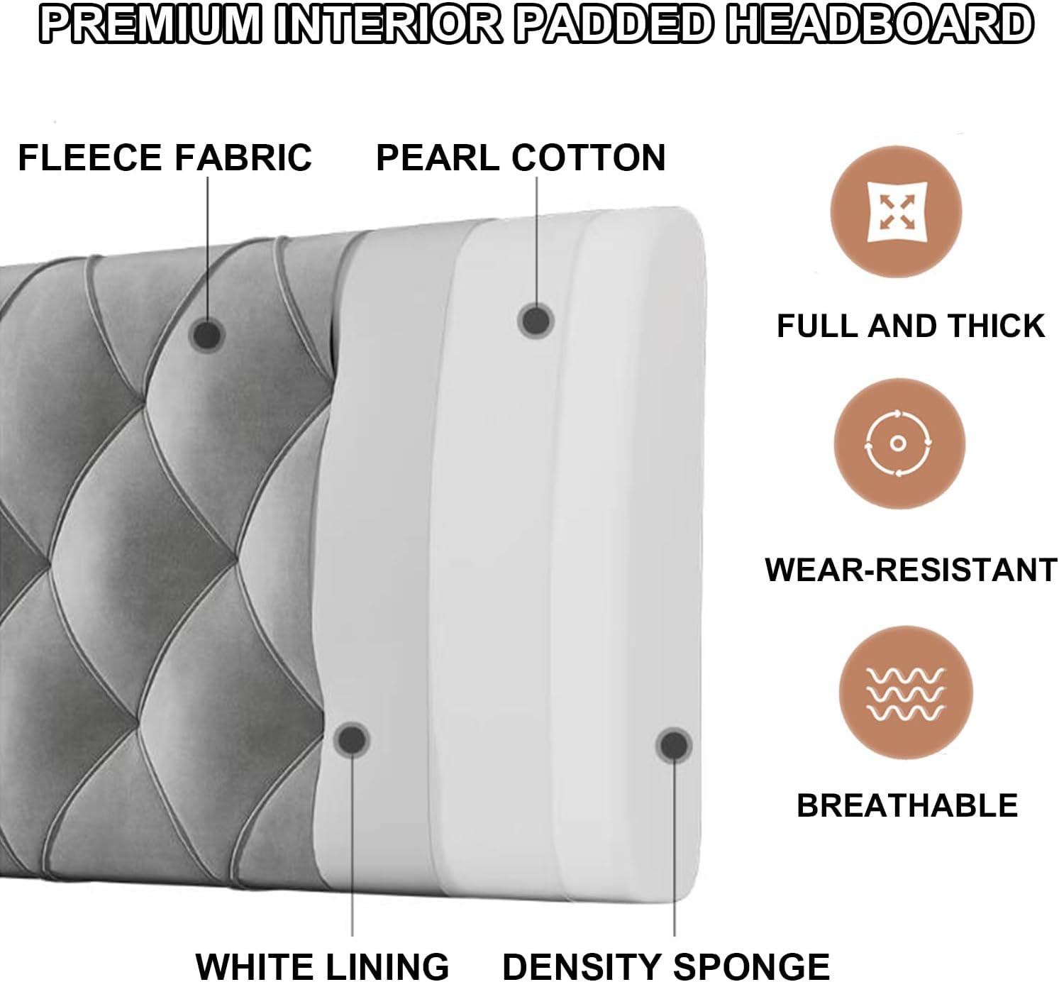 ZZYK Pink Fleece Headboard Cushion with Straps 47