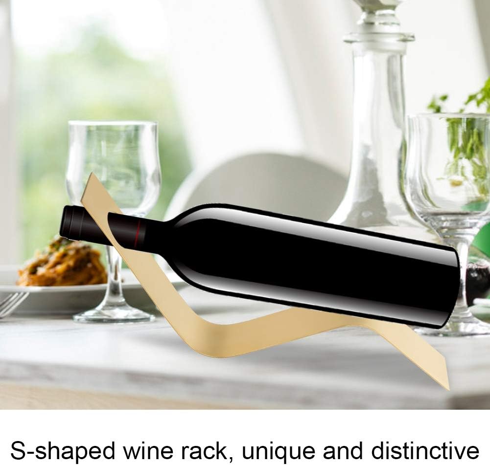 Wnvivi S-Shaped Wine Storage Rack Gold