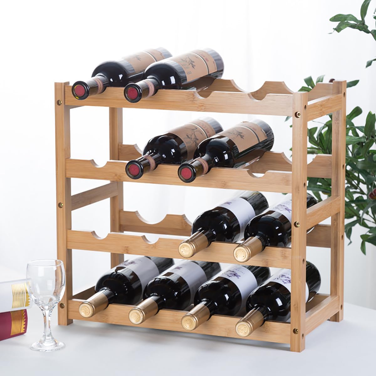 Bakufu 4-Layer Wine Rack for Kitchen and Living Room
