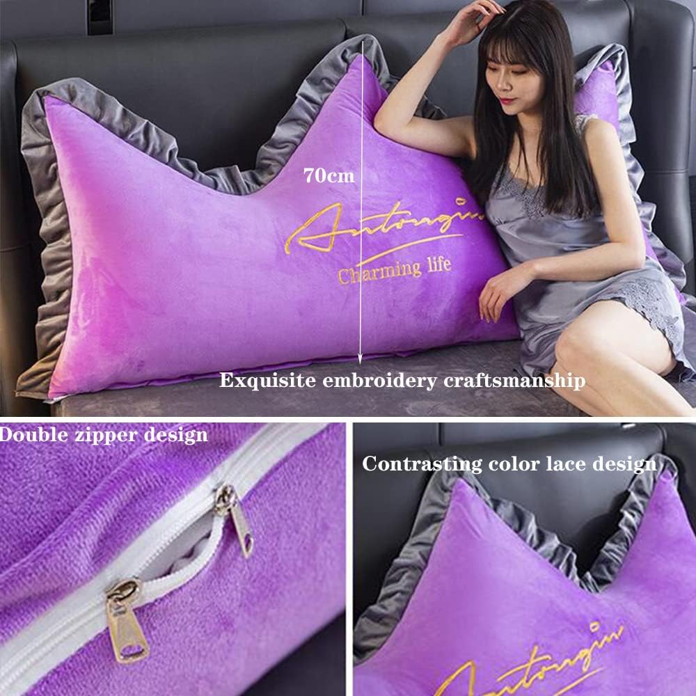 ZZYK Fleece Headboard Reading Pillow 47 Purple