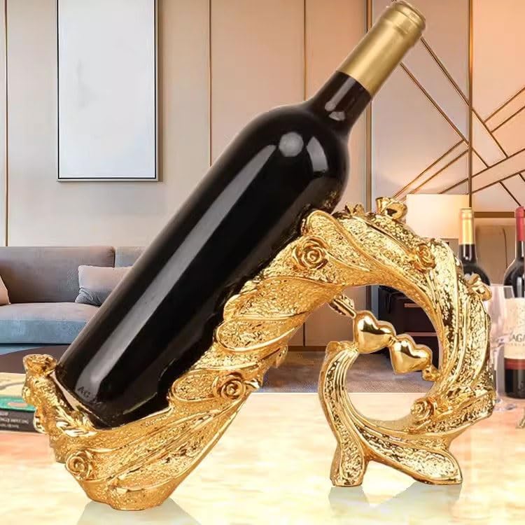 Space-Saving Silver Peacock Wine Rack for Home Decor