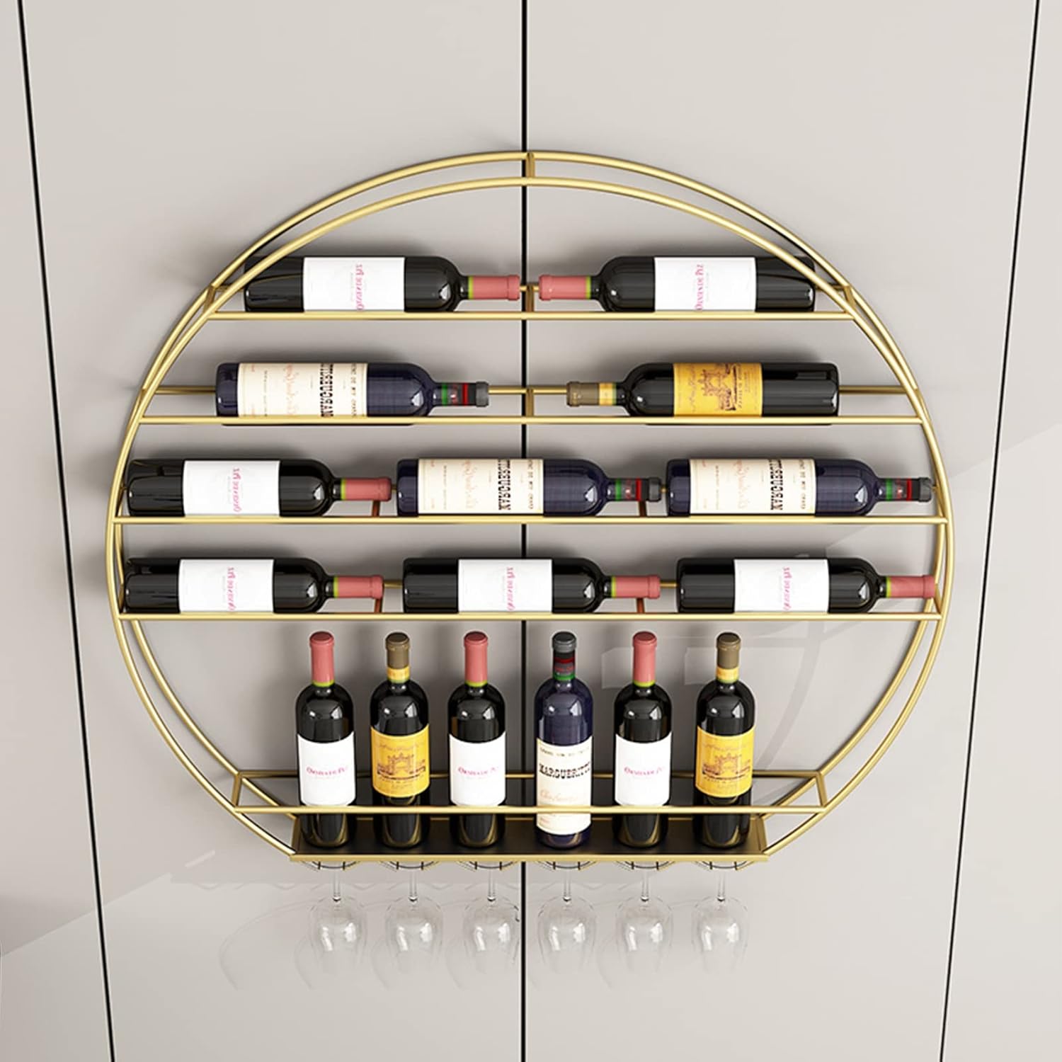 Suuim Wall Mounted Metal Wine Rack