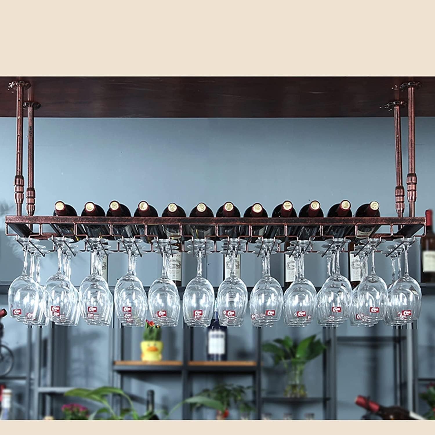 IOCCIOBB Wall-Mounted Wine Rack with Adjustable Holder