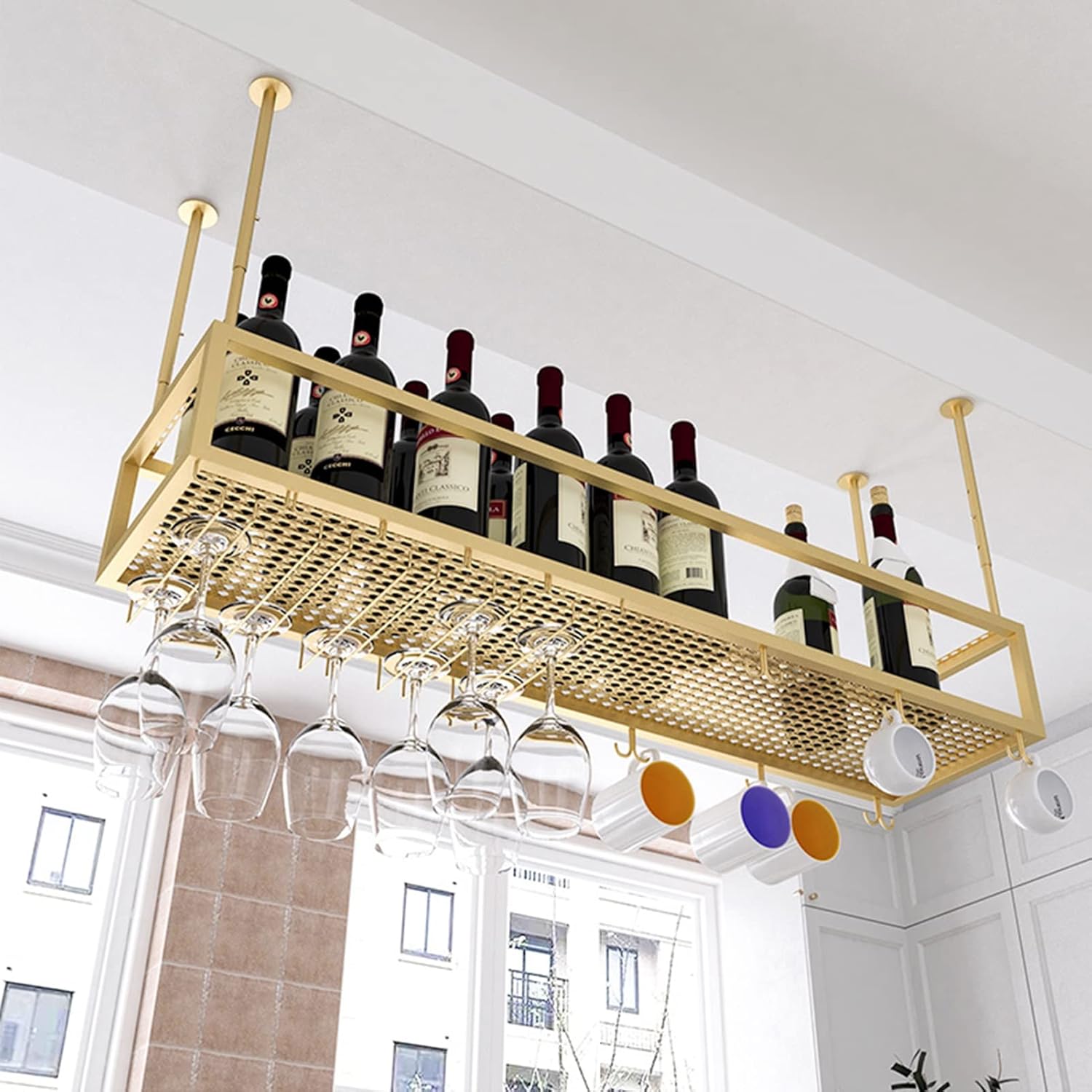 Sturdy Iron Wine Glass Holder with Adjustable Stemware Rack 1