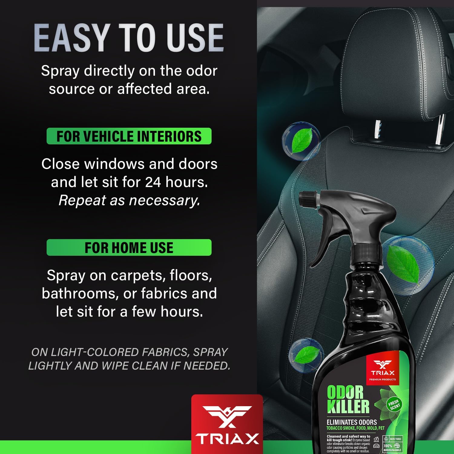 TRIAX Odor Killer - Non-Toxic Multi-Purpose Fresh Scent