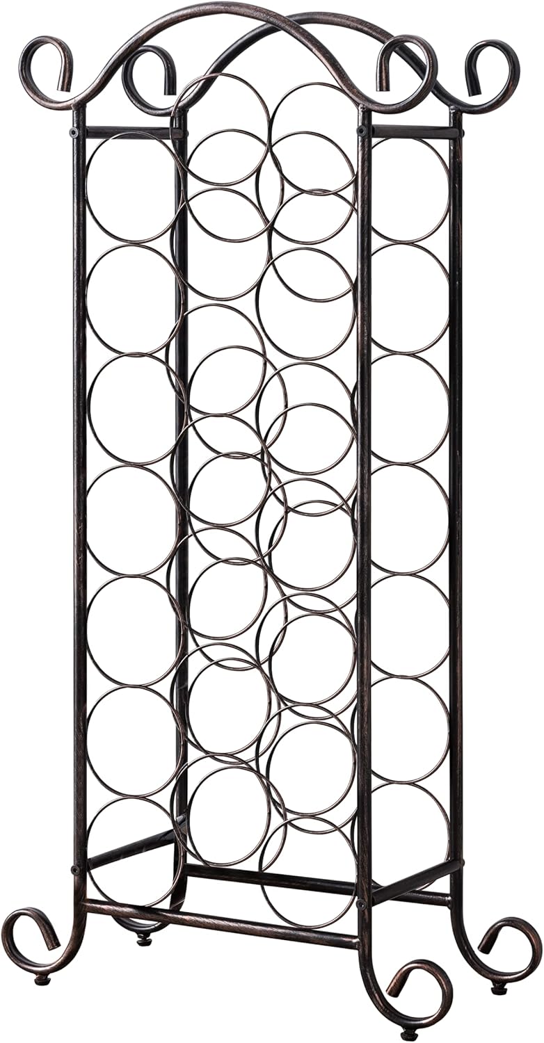 KB Designs Floor Wine Rack Organizer in Brushed Copper