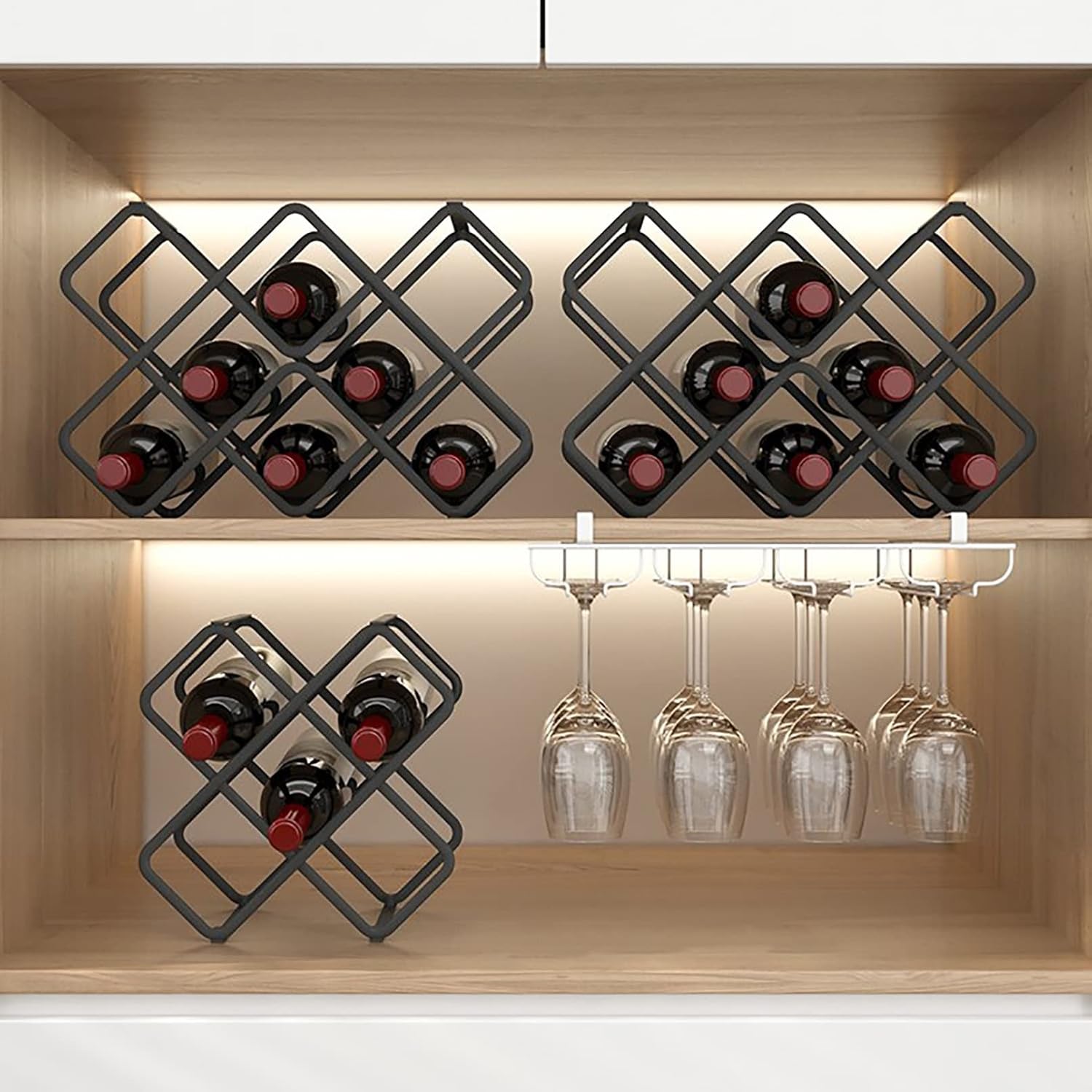 AkosOL Free Standing Wine Rack Organizer