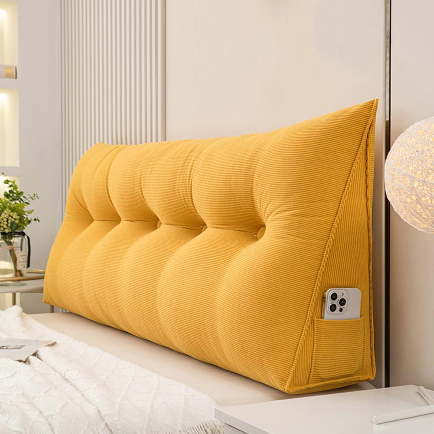 COZMAX Queen Size Headboard Pillow with Fleece and Zipper