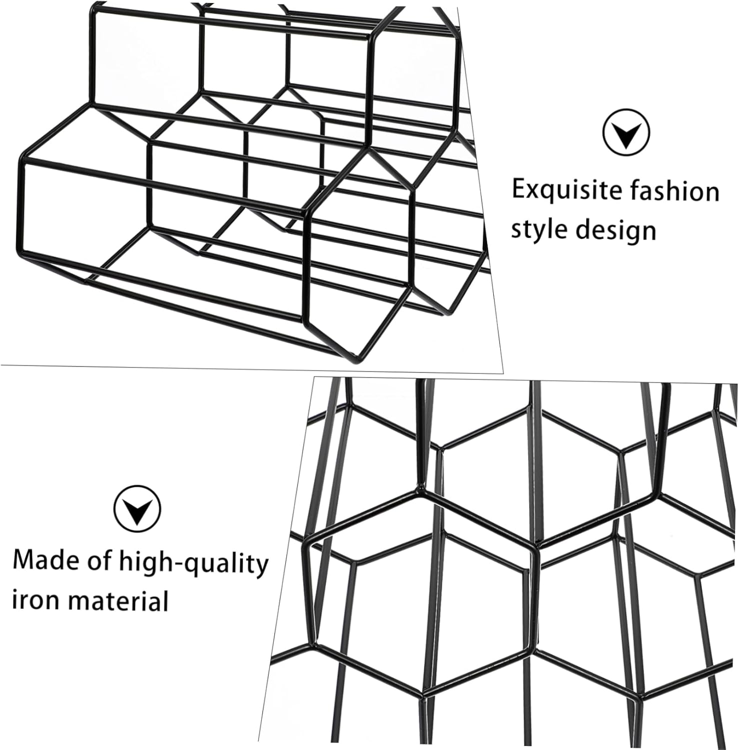 LIFKOME Honeycomb Wine Holder Geometric Stand