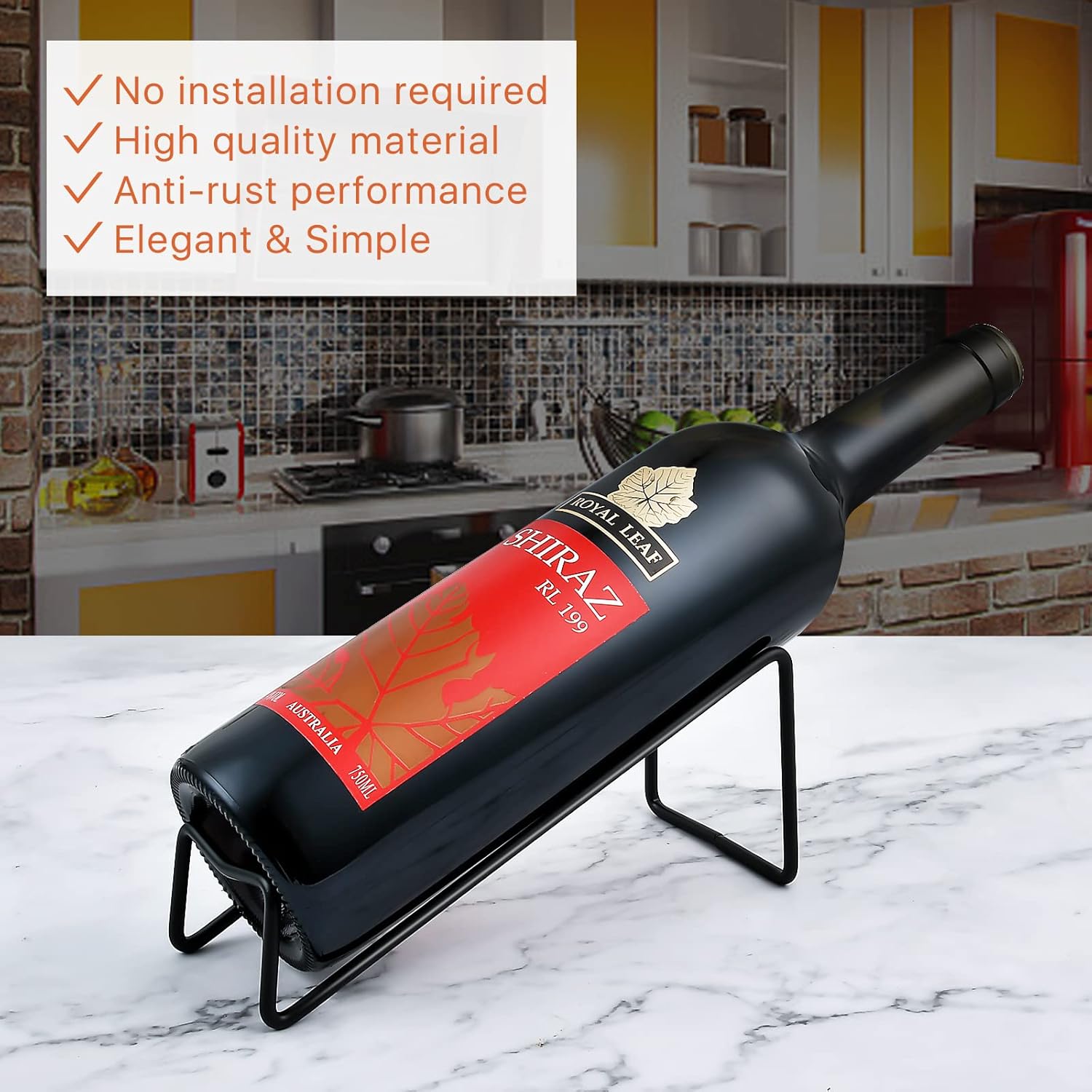 Akamino 6PCS Modern Black Wine Rack