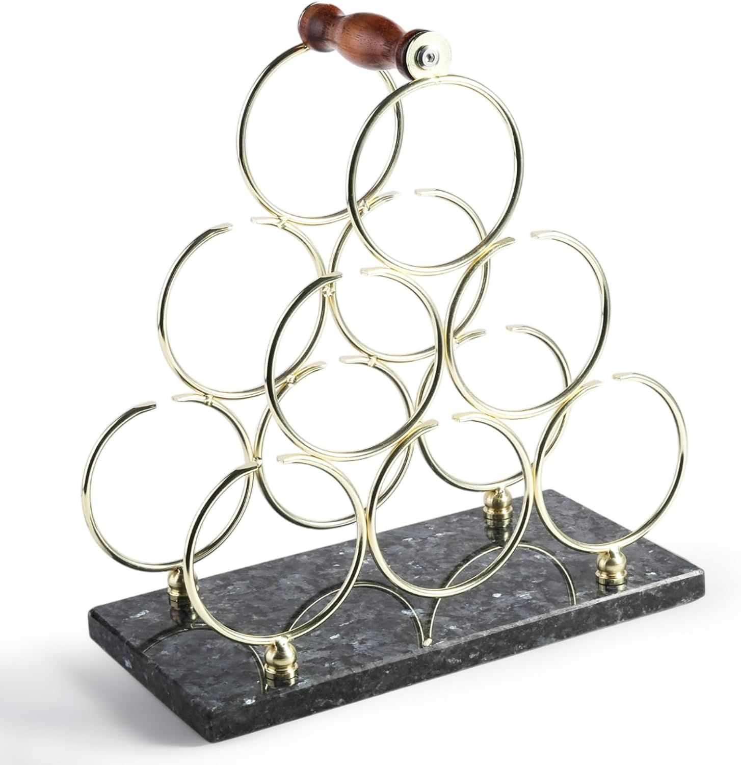 BCS 6-Bottle Marble Wine Rack - Blue Pearl
