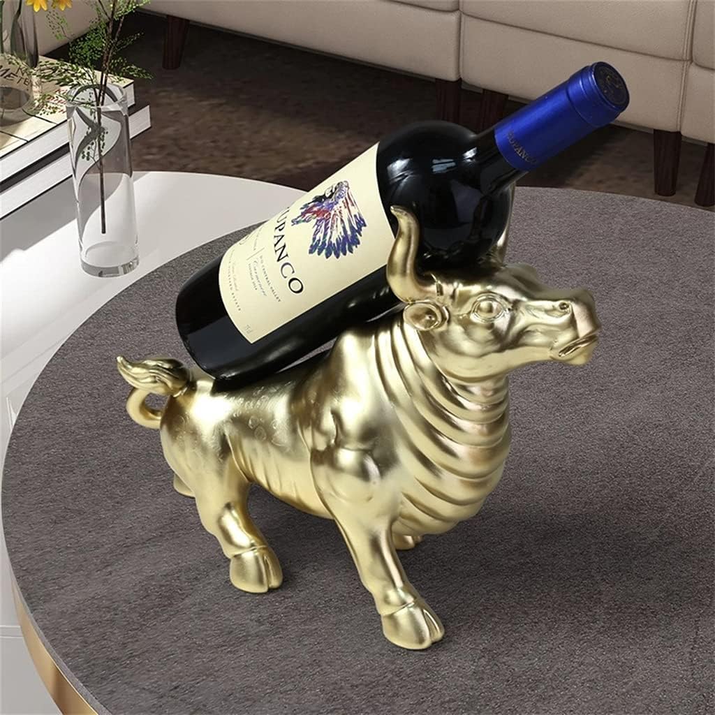 YYDS Gold Resin Cow Wine Rack Tabletop Decor