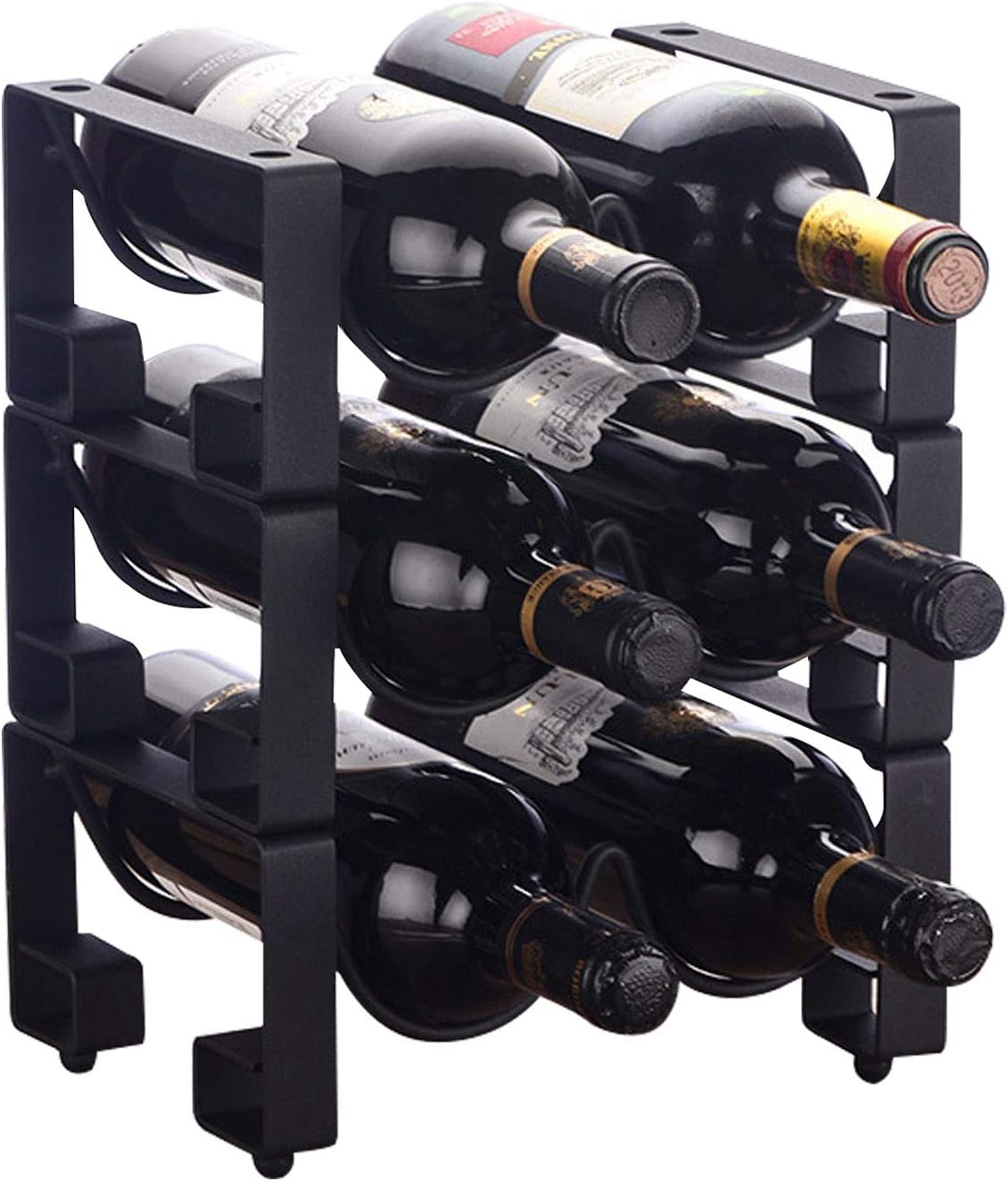 3 Tier Wine Rack for 6 Bottles Stackable Design