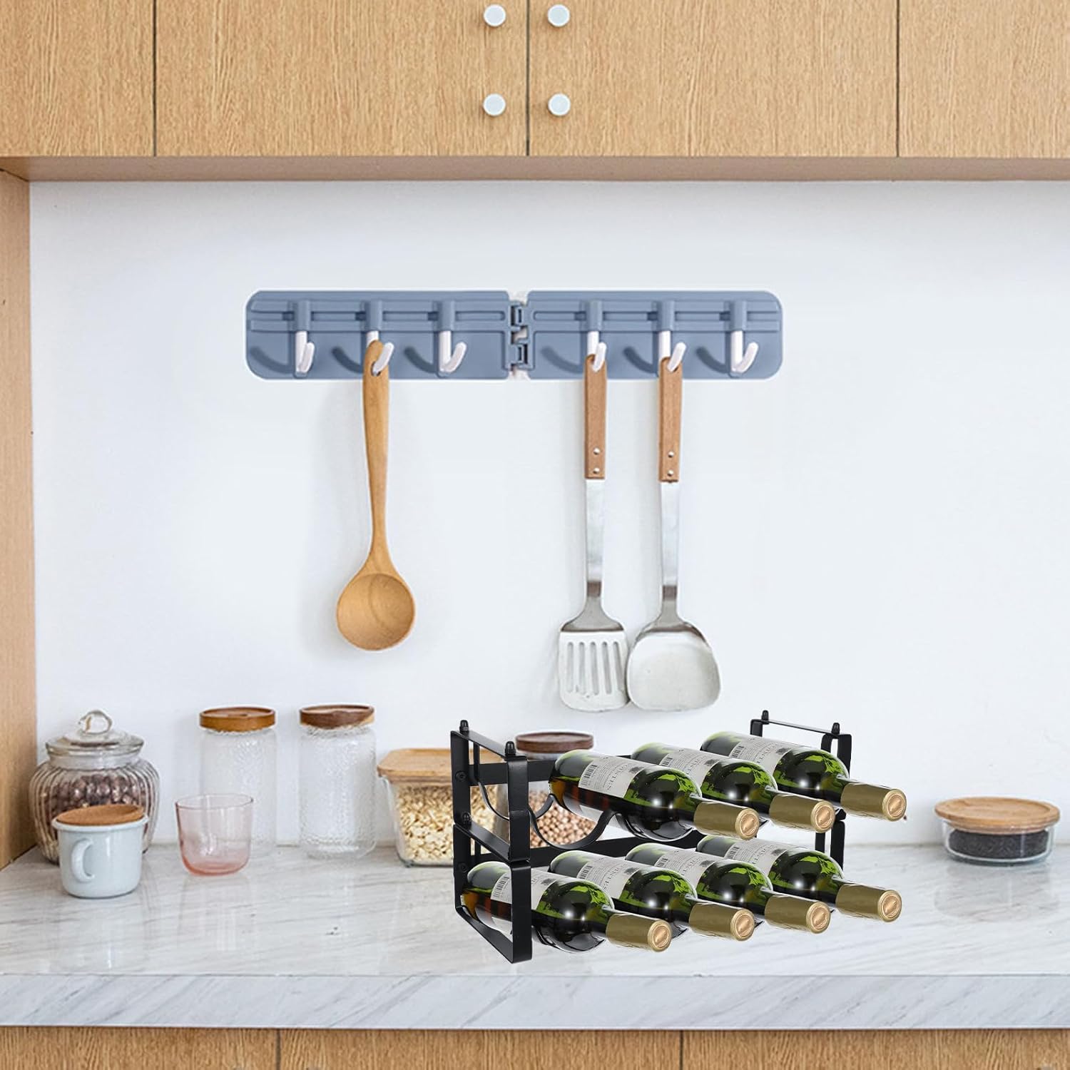 Stackable Wine Rack with 3 Installation Options
