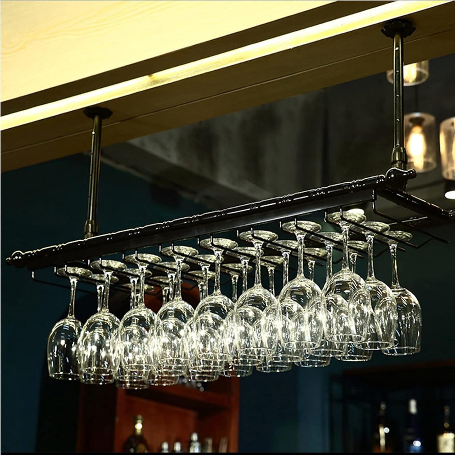Suuim Ceiling Mounted Wine Holder with Storage