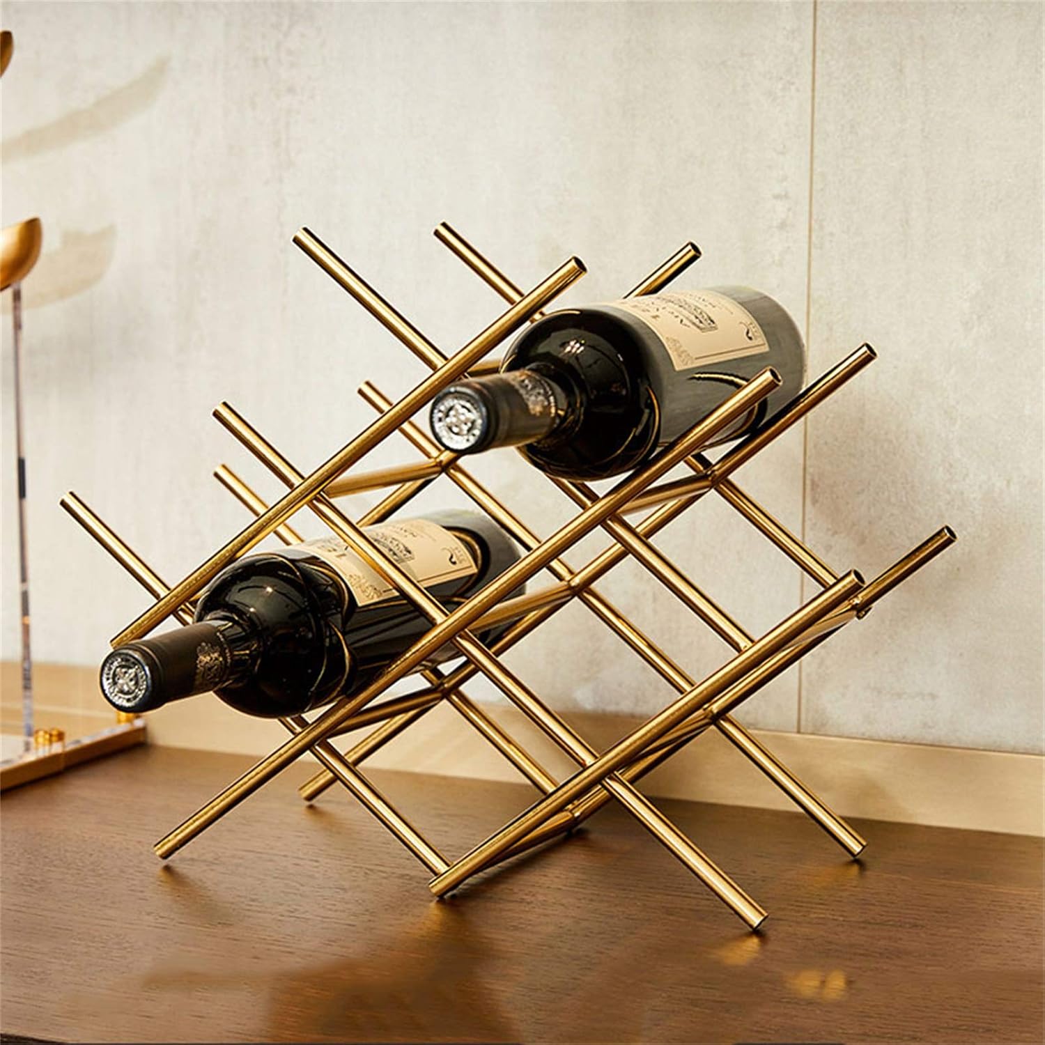 CGF- Freestanding Wine Rack with Geometric Design 1