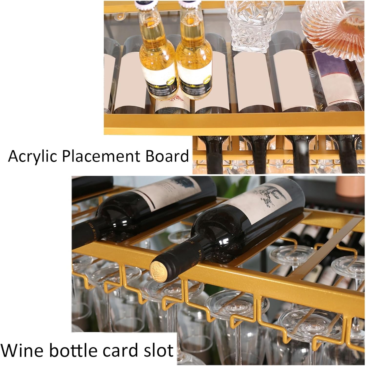 Adjustable Wine Glass Hanger Rack For Kitchen Wine Cellar Bar