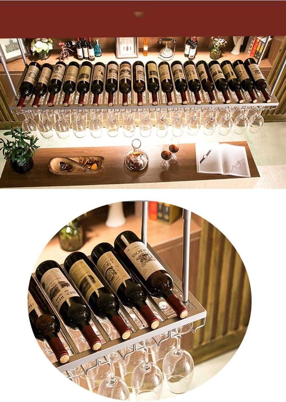 Adjustable Metal Wine Rack 120Cm Wall-Mounted Glass Holder