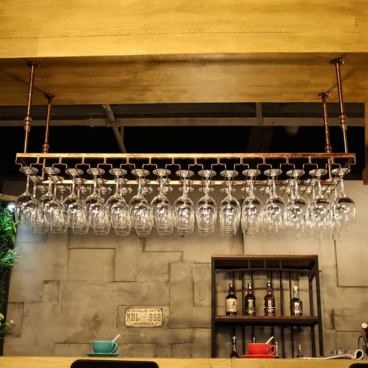 VKEID Wall-Mounted Wine Rack for Home Kitchen Bar Restaurant 1