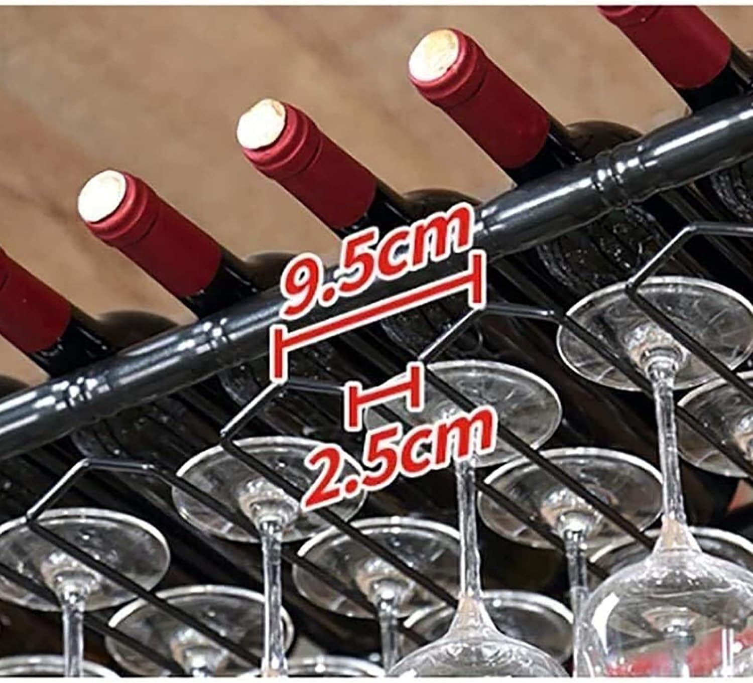 ULAINE Rustic Metal Wine Rack with Adjustable Height