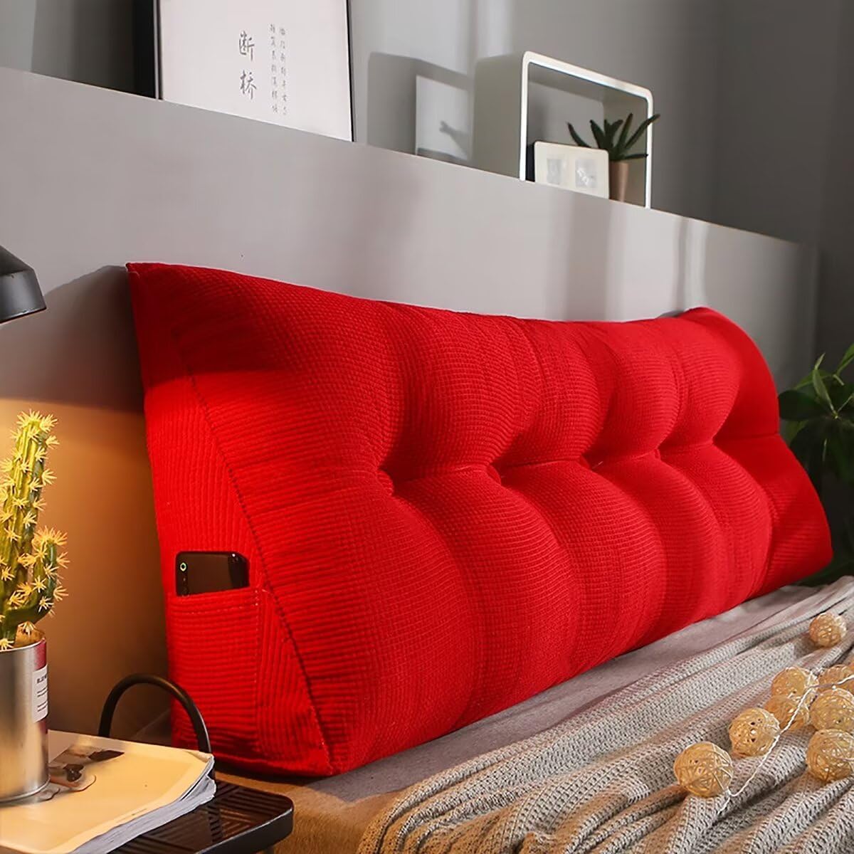 TESICA Triangular Headboard Pillow 39x20x8in