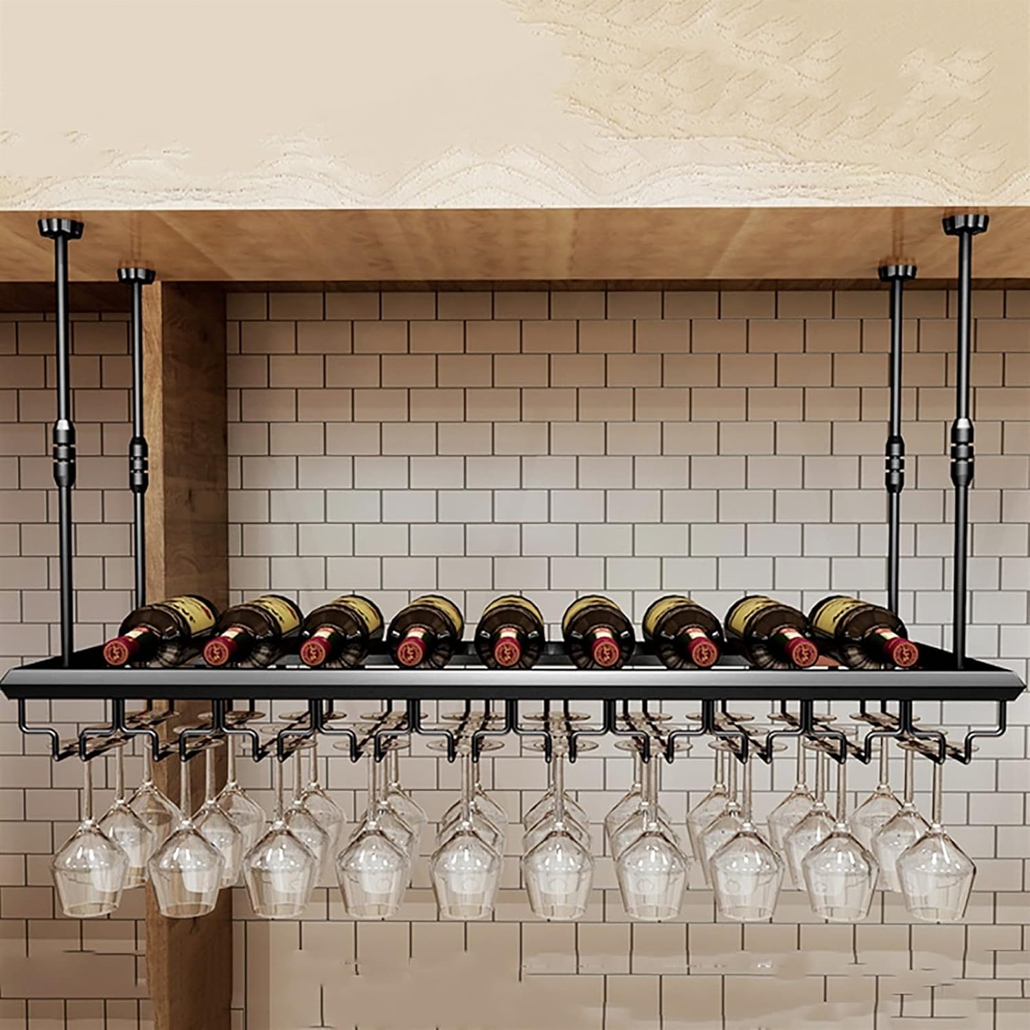 ULAINE Vintage Wine Rack Adjustable Height 60cm