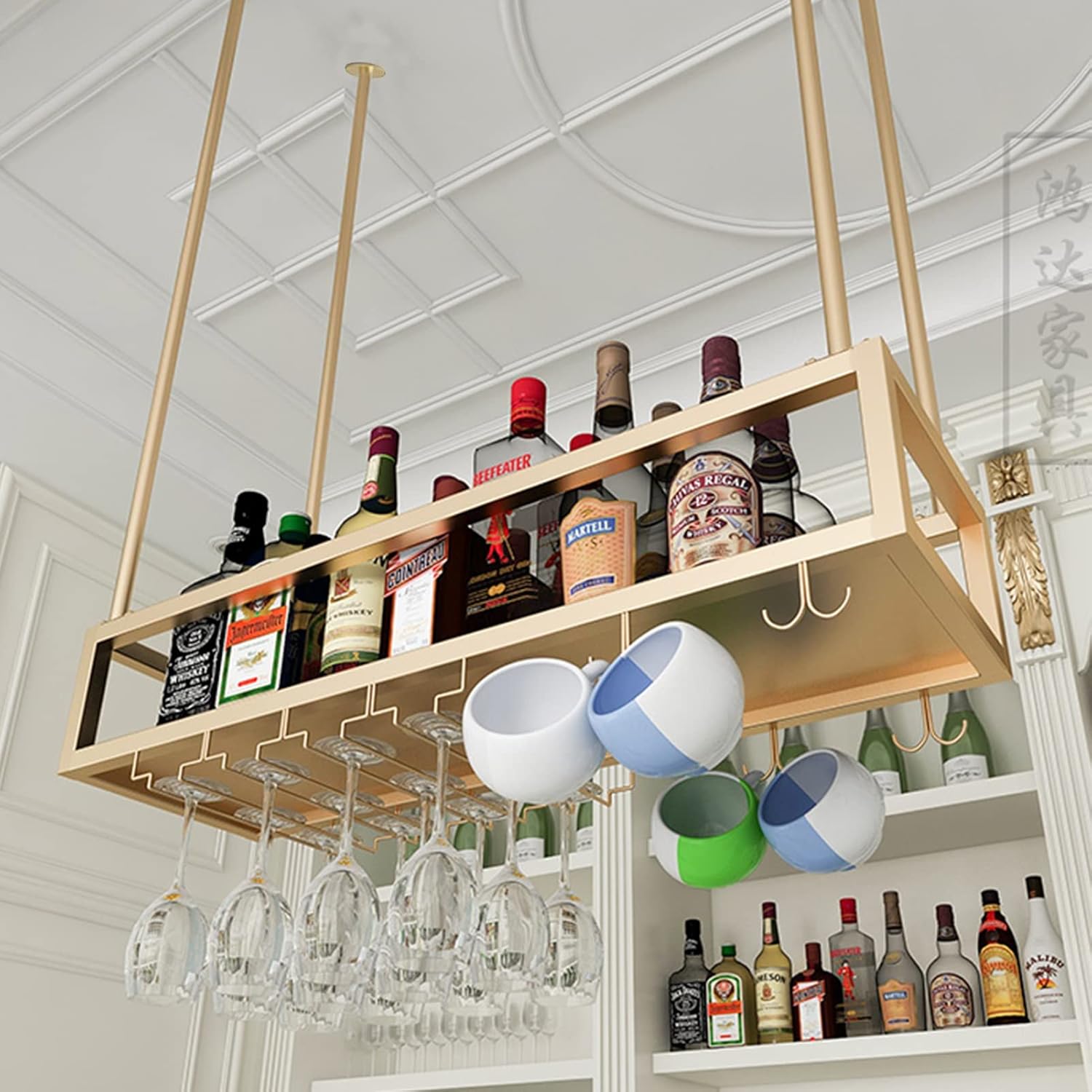 Suuim Ceiling Wine Glass Holder Rack