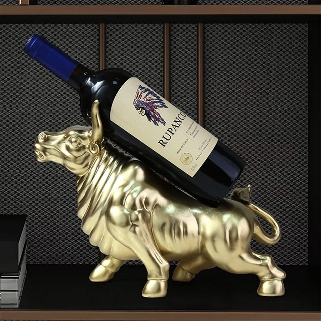 YYDS Gold Resin Cow Wine Rack Tabletop Decor
