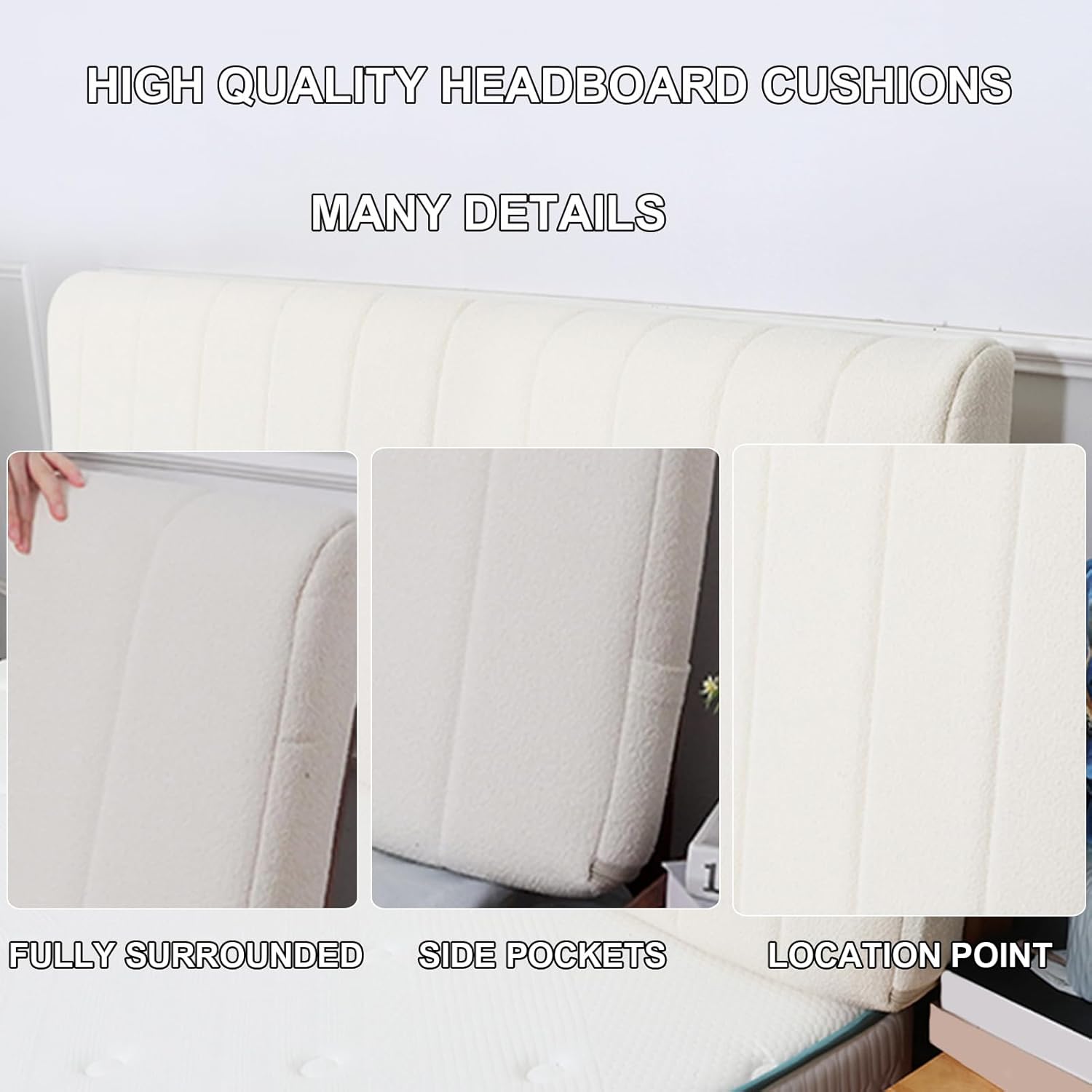 ZZYK Large Headboard Cushion Back Support with Removable Cover