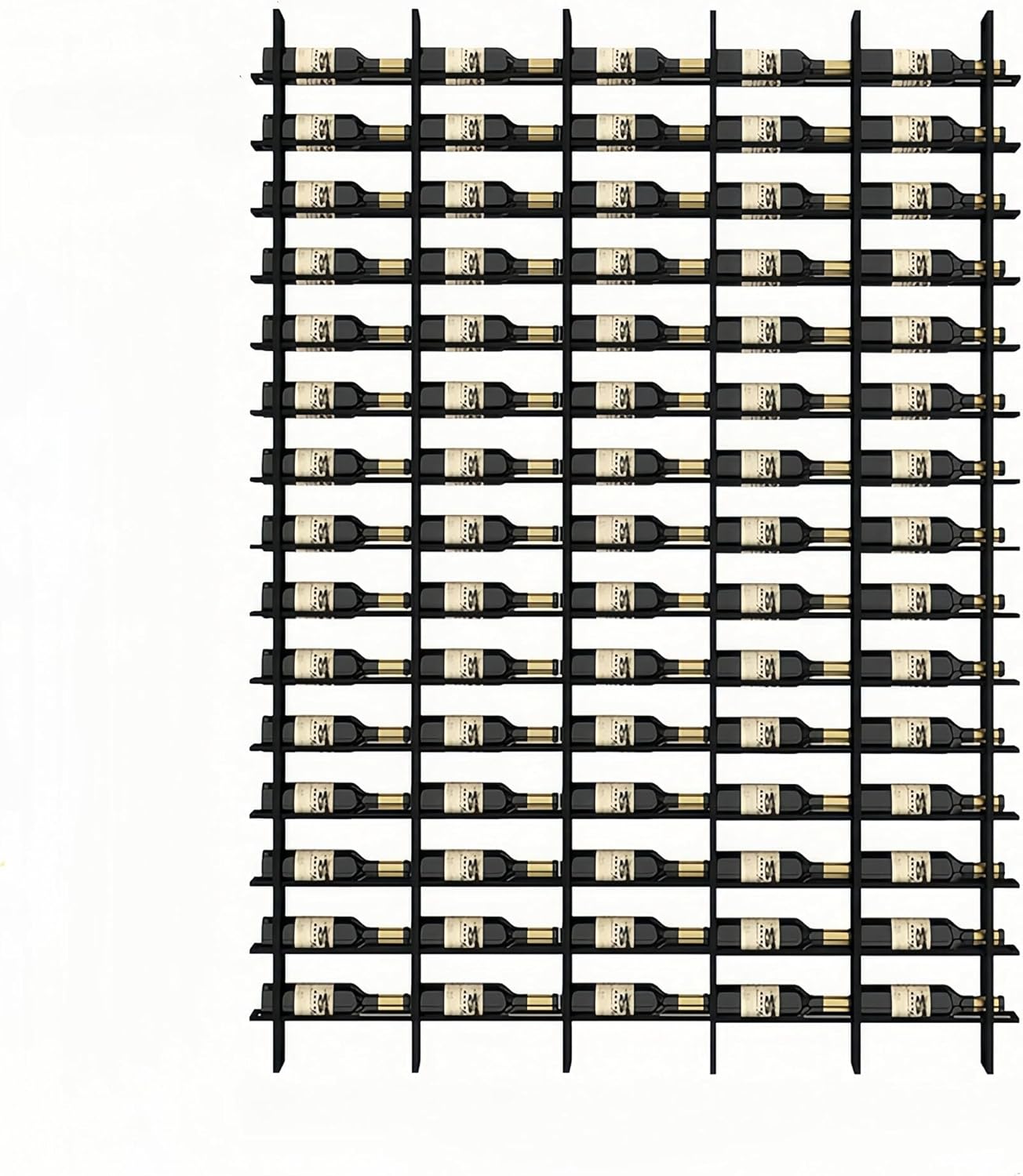 75-Bottle Vertical Wall Wine Rack Black Metal
