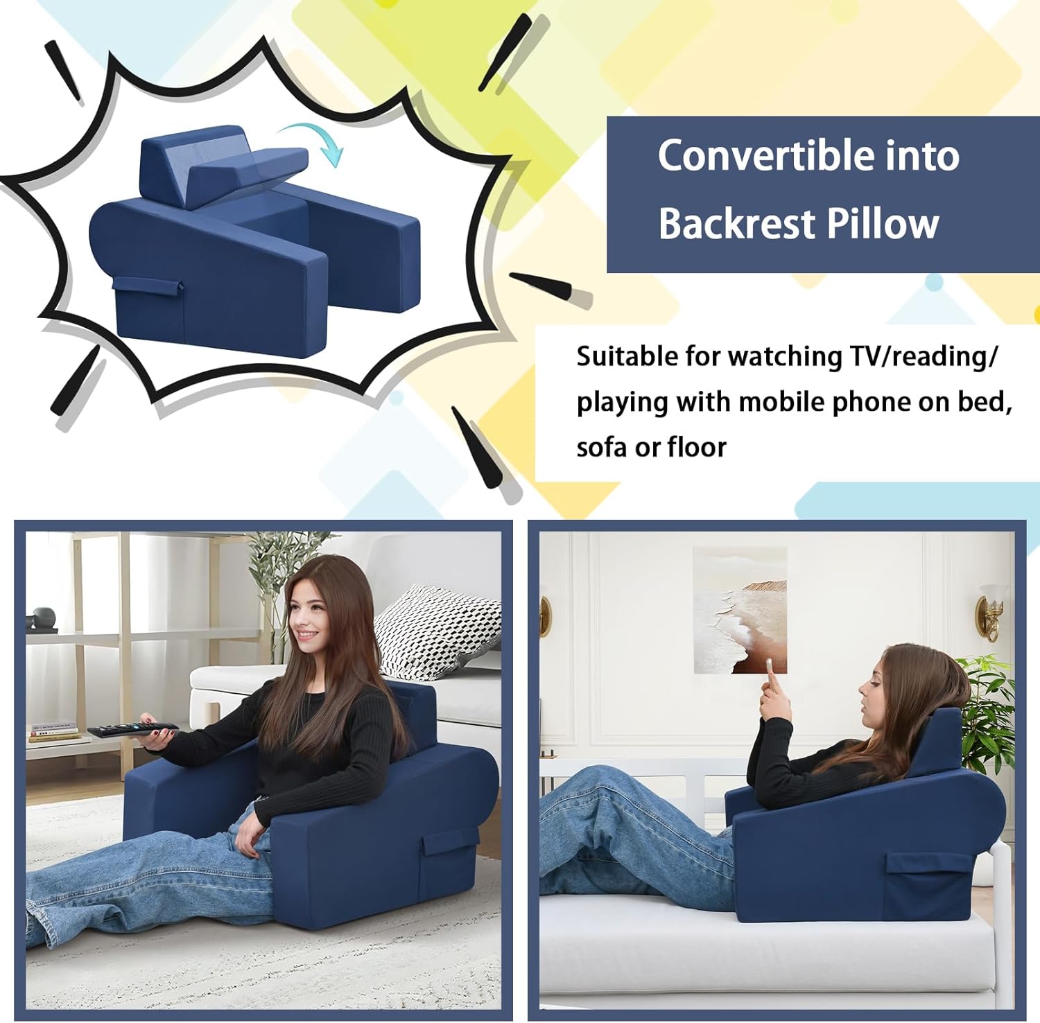 Skypatio Lap Desk Pillow with Pocket - Navy Blue